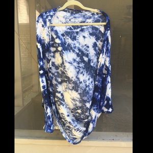 Blue Tie-dye multi-purpose cardigan